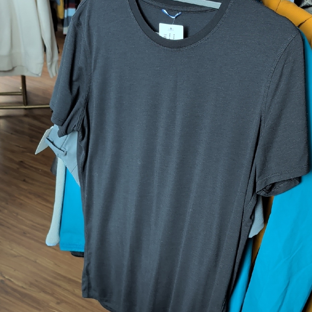 Mens Charcoal Crew Neck T‑Shirt